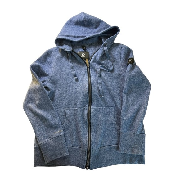Giesswein Wool Basics Size 8 Hooded Jacket Merino‎ Virgin D 38 F 40 Blue Zip - Picture 1 of 7